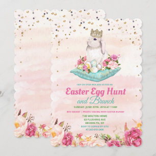 Oster-Eier-Suche Floral Aquarell-Einladung Einladung