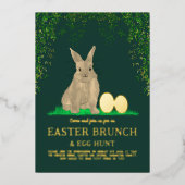 Oster-Eier-Suche Frühling Brunch Süßer Hase Eier G Folieneinladung (Vorderseite)