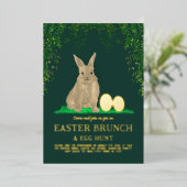 Oster-Eier-Suche Frühling Brunch Süßer Hase Eier G Folieneinladung (Stehend vorne)