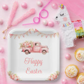Oster-Eier-Suche mit rosa Lastwagen Pappteller (Party)