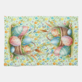 Oster-Eier und Blumen Geschirrtuch (Horizontal)