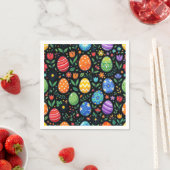 Oster-Eier und Blumen im Regenbogen Serviette (Beispiel)