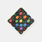 Oster-Eier und Blumen im Regenbogen Serviette (Ecke)
