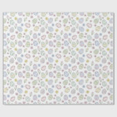 Oster-Eier und Blumen in Pastellfarben Geschenkpapier (Flach)