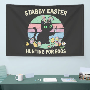 Oster-Eierjagd Lustige Katze Banner