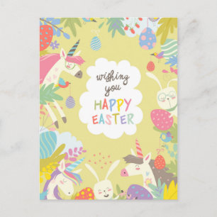 Oster-Einhorn Feiertagspostkarte