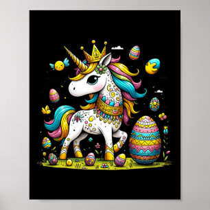Oster-Einhorn-Krone Süße Eier Geschenk Mädchen Kin Poster