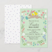 Oster-Einladung Hase mit Hühnern Einladung (Vorne/Hinten)