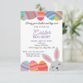 Oster-Einladung Süßer Hase Hübsche Eier Einladung (Stehend Vorderseite)