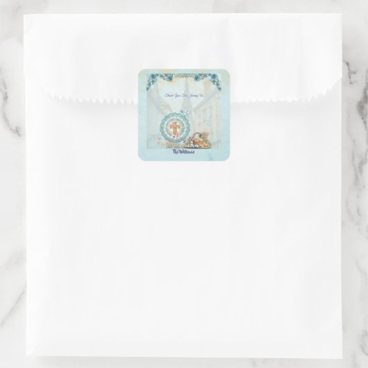 Oster-Event-Aufkleber Quadratischer Aufkleber (Tasche)