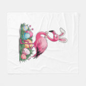 Oster-Flamingo-T-Shirt Fleecedecke (Vorderseite (Horizontal))