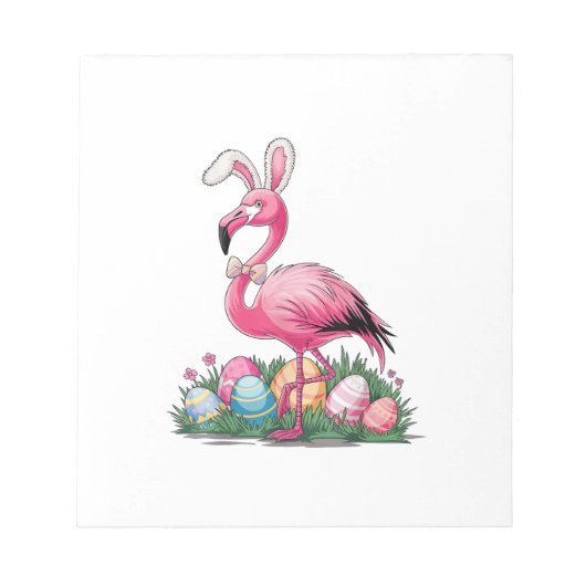 Oster-Flamingo-T-Shirt Notizblock (Vorderseite)