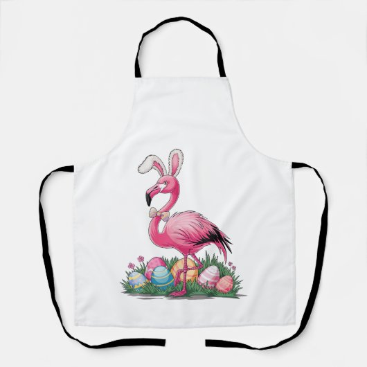 Oster-Flamingo-T-Shirt Schürze (Vorderseite)
