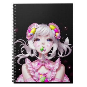 Oster/Frühling Anime Girl Notizblock