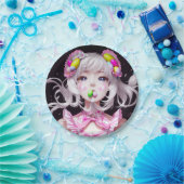 Oster/Frühling Anime Girl Pappteller (Party)