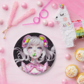Oster/Frühling Anime Girl Pappteller (Party)