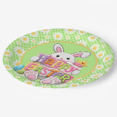 Oster-Frühlings-Gänseblümchen-Hase Pappteller (Schrägansicht)