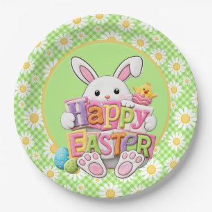 Oster-Frühlings-Gänseblümchen-Hase Pappteller