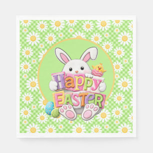 Oster-Frühlings-Gänseblümchen-Hase Serviette