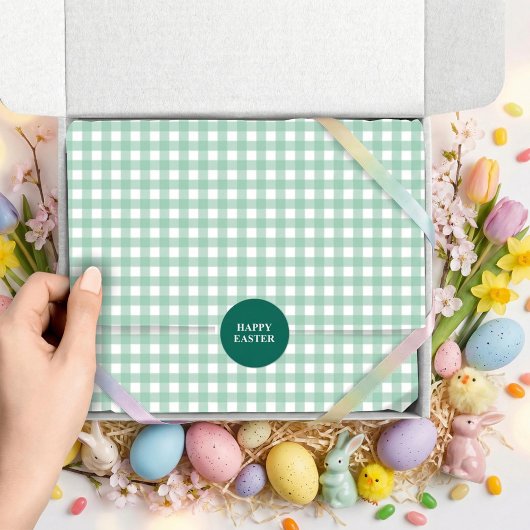 Oster-Frühlings-Minzgrün-Gingham Seidenpapier