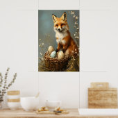Oster-Fuchs-Druck, Wald-Kinderzimmer, Rustikaler F Poster (Küche)