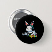 Oster-Gamer-Hase-Kaninchen-Videospiel-Männer-Junge Button (Vorne & Hinten)