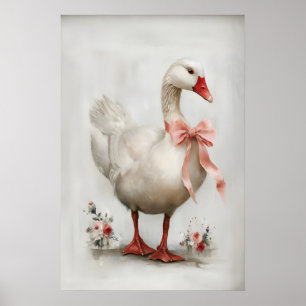 Oster Gans mit Schleife Kinderzimmer Druck, Vintag Poster