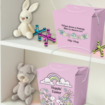 Oster-Geschenkbox Retro Flower Power Hase