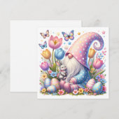 Oster-Gnom mit Hase und Frühlingsblumen  (Vorne/Hinten)