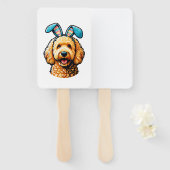 Oster-Goldendoodle-Hund mit Hasenohren, Ostern Fächer (Vorne und Hinten)