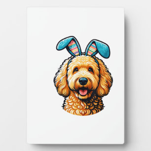 Oster-Goldendoodle-Hund mit Hasenohren, Ostern Fotoplatte