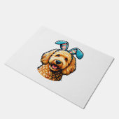 Oster-Goldendoodle-Hund mit Hasenohren, Ostern Fußmatte (Schrägansicht)