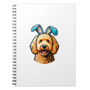 Oster-Goldendoodle-Hund mit Hasenohren, Ostern Notizblock