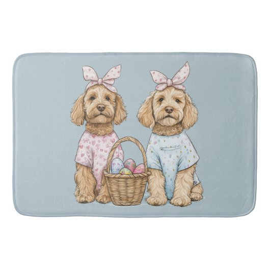 Oster-Goldendoodle-Hunde Badematte (Vorderseite)