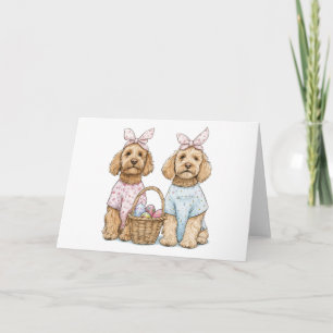 Oster-Goldendoodle-Hunde Karte