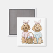 Oster-Goldendoodle-Hunde Magnet (Vorderseite/Rückseite)
