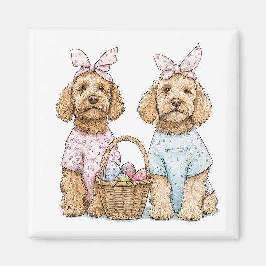 Oster-Goldendoodle-Hunde Magnet (Vorne)