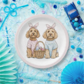 Oster-Goldendoodle-Hunde Pappteller (Party)