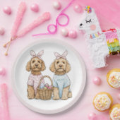 Oster-Goldendoodle-Hunde Pappteller (Party)