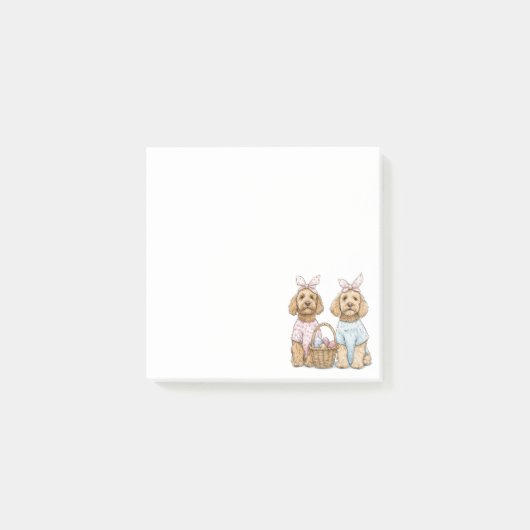 Oster-Goldendoodle-Hunde Post-it Klebezettel (Vorderseite)
