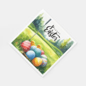Oster-Golfbälle und Eier-Dose Golfplatz Serviette (Ecke)