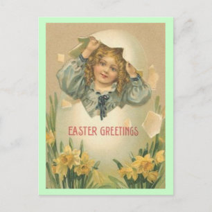 Oster-Grüße auf Vintage-Postkarte Feiertagspostkarte