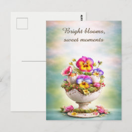 Oster-Grußkarte Bunte Blumen Frühling Postkarte
