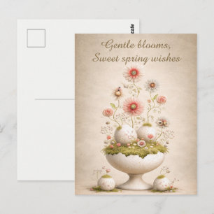 Oster-Grußkarte Floral Sanfte Frühlings-Eleganz Postkarte