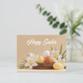 Oster-Grußkarte mit Ostereiern Postkarte (Stehend Vorderseite)