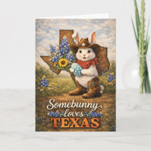 Oster-Grußkarte: Somebunny liebt Texas