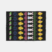 Oster-Häkelmuster Huhn Kaninchen Ei Fleecedecke (Vorderseite (Horizontal))