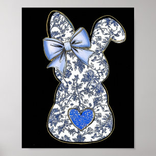 Oster-Hase mit Chinesischem Blumendekor und süßer Poster