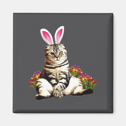 Oster-Hase mit Tulpe Magnet (Vorne)