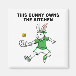 Oster-Hasen-Pickleball-Spieler, dieser Hase besitz Magnet